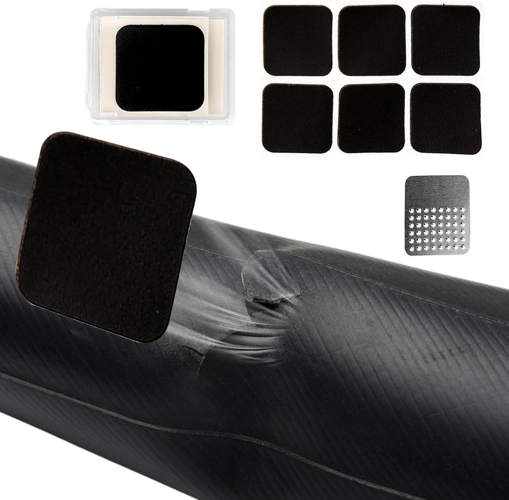 Kit de réparation de crevaison Bicyclette, Bicyclette Pansements de chambre à air 6 pièces, contient 6 patchs et cuffer en métal | Skabs Pop Kit, adapté pour Mountain Scooter, Road Quick & Easy Repair
