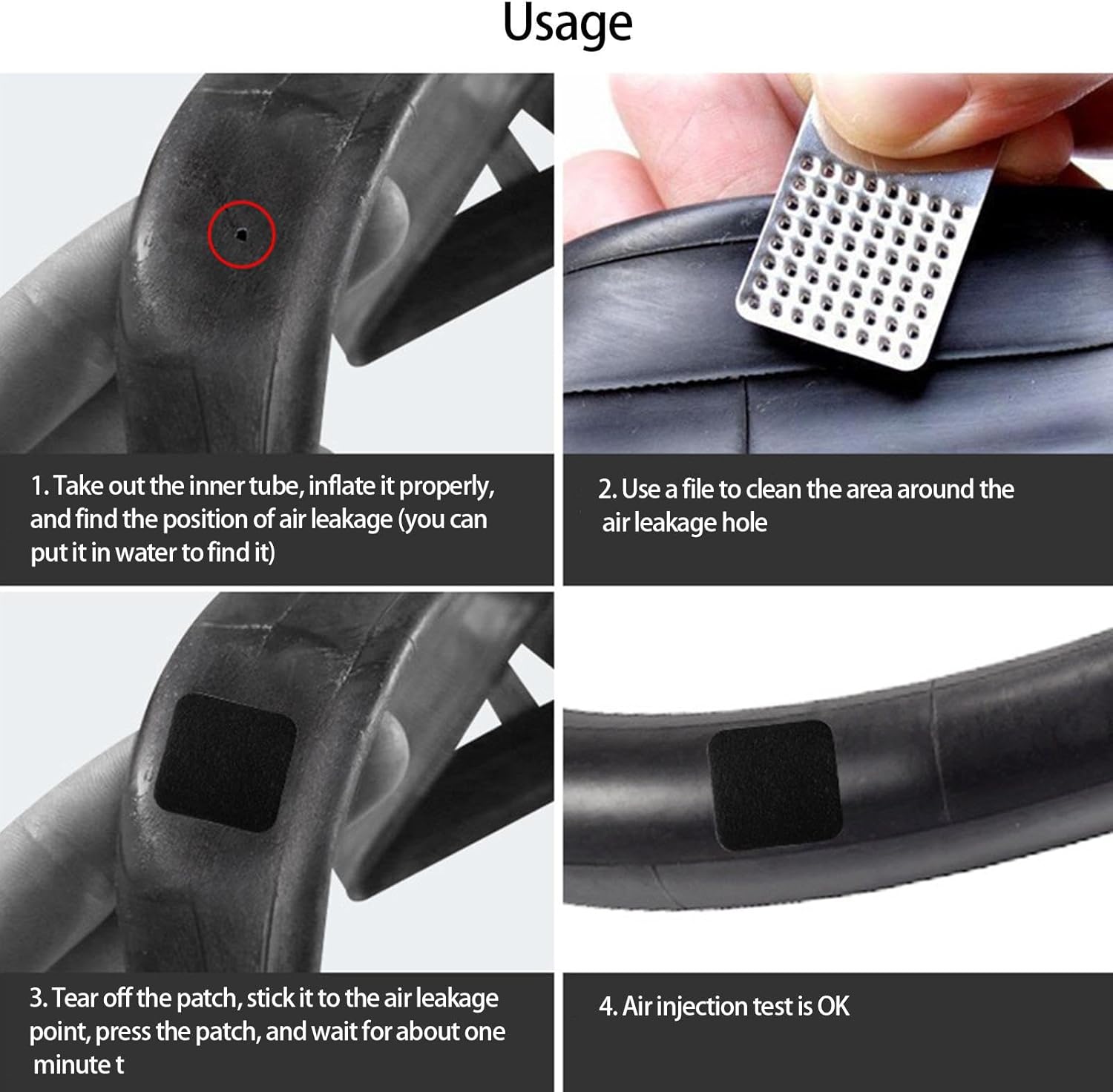 Kit de réparation de crevaison Bicyclette, Bicyclette Pansements de chambre à air 6 pièces, contient 6 patchs et cuffer en métal | Skabs Pop Kit, adapté pour Mountain Scooter, Road Quick & Easy Repair